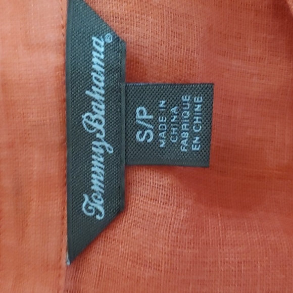 Tommy Bahama Top Blouse Button Down 3/4 Roll Tab Sleeves 100% Linen Sz S - Picture 8 of 10